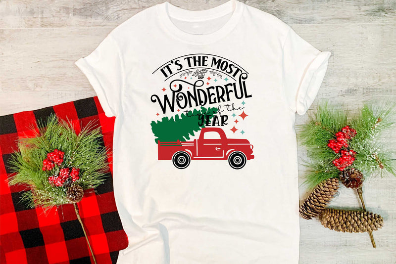 The Most Wonderful Time Of The Year Red Truck - Transfer