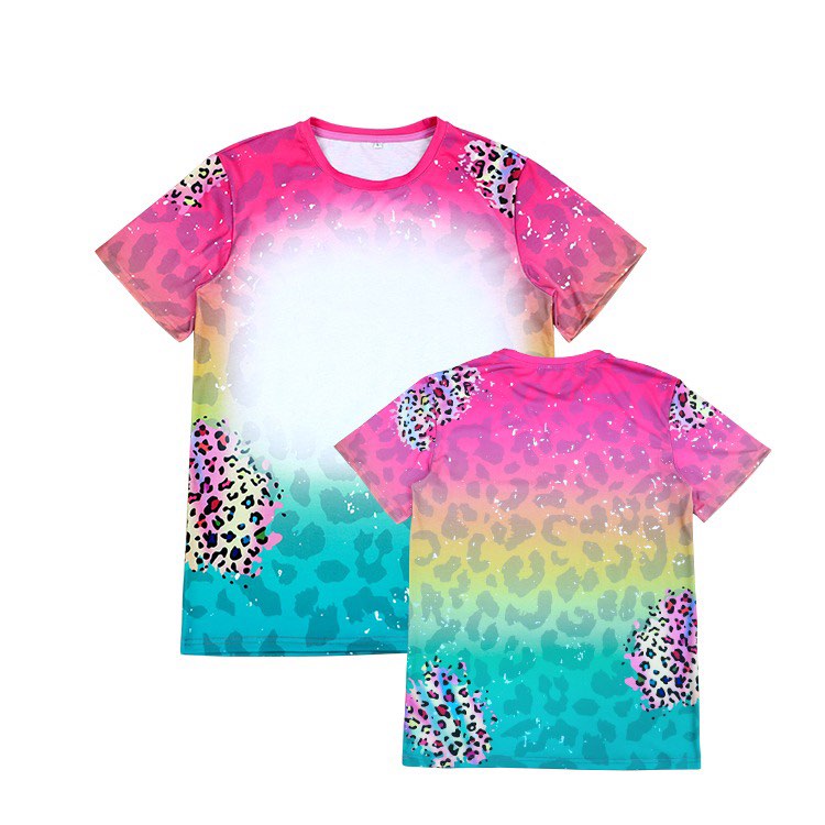 Polyester Bleach T-Shirt - Colorful Leopard