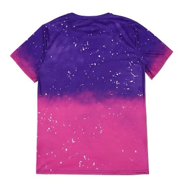 Polyester Bleach T-Shirt - Purple/Pink Ombre