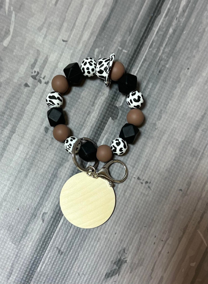 Two-Tone Cow Silicone Bead Bracelet