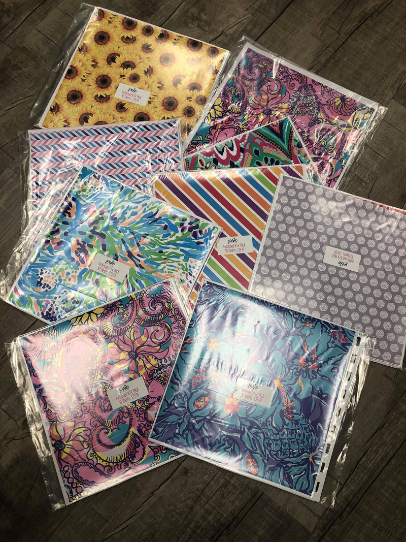 Patterned HTV Pack - 10 Sheets