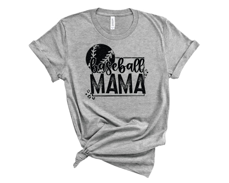 Baseball Mama Grunge Leopard - Graphic Tee