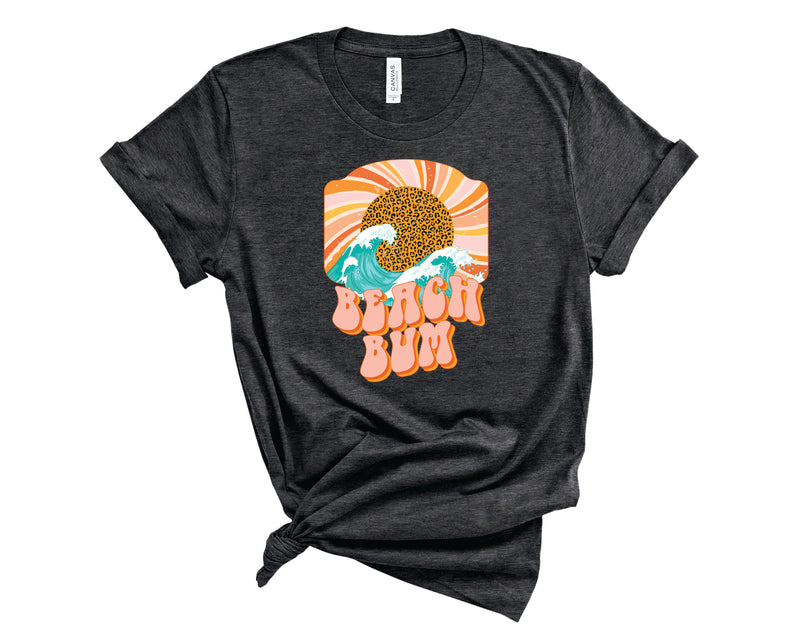 Beach Bum Retro Leopard Sun - Graphic Tee
