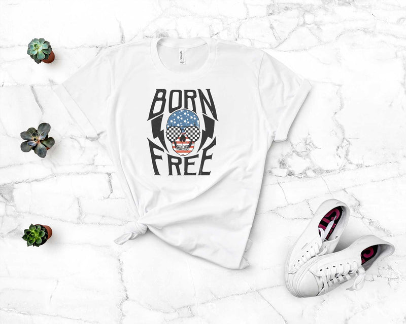 Born Free Skull Checkered Glasses - Graphic Tee