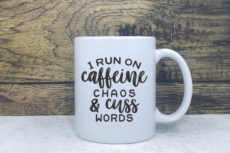 Ceramic Mug - Caffeine, chaos, & cuss words