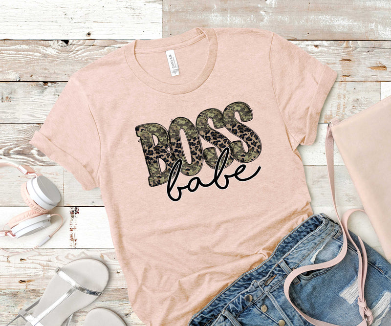 Camo Boss Babe - Graphic Tee