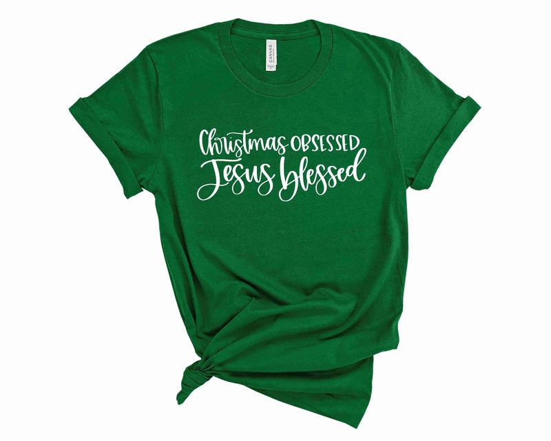 Christmas Obsessed Jesus Blessed- Graphic Tee