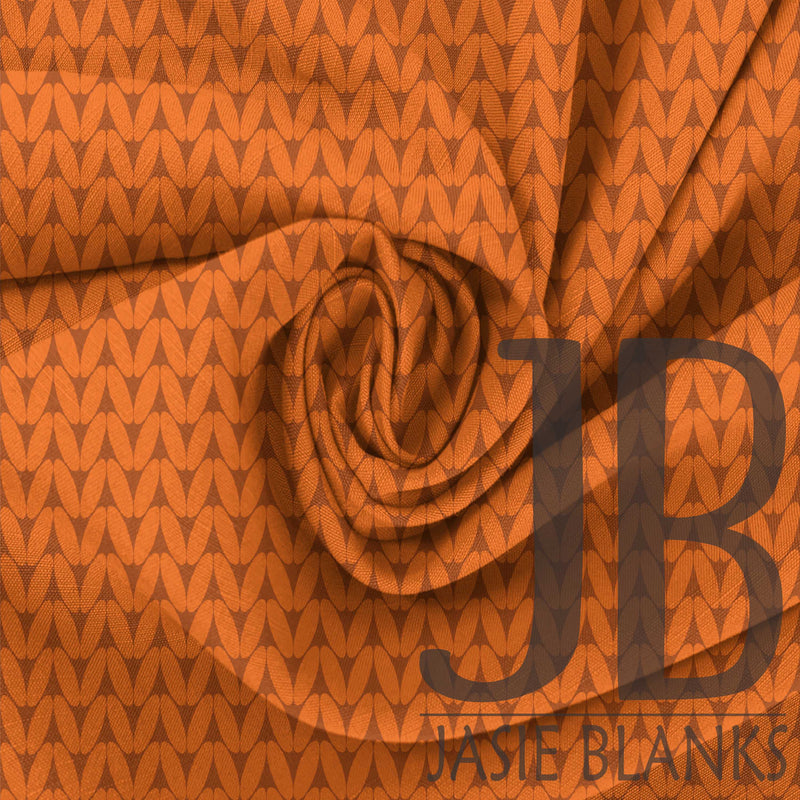 Chunky Knit Fabric - Tangerine