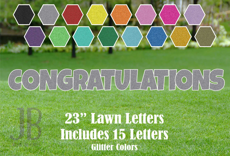 Congratulations Letters 23"  LG Yard Sign Letters - Glitter