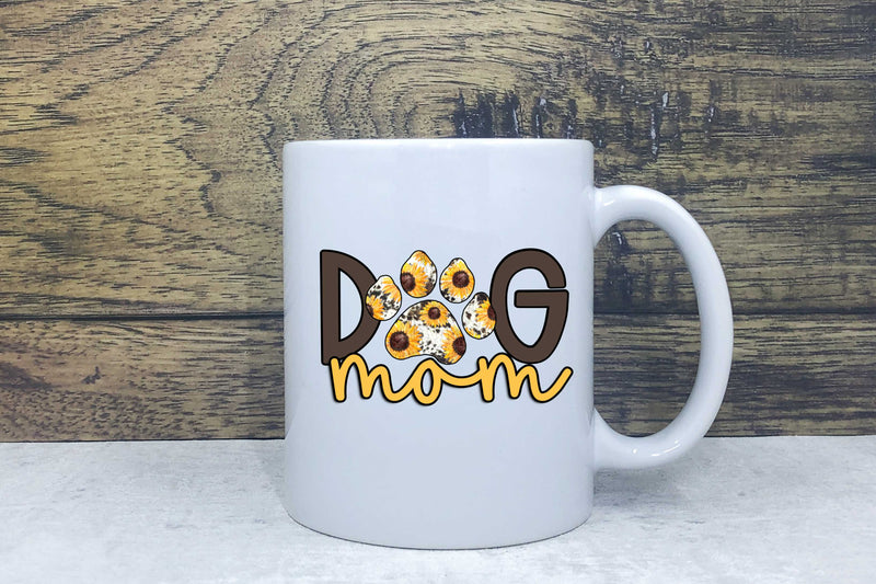 Ceramic Mug - Dog mom - Sunflower