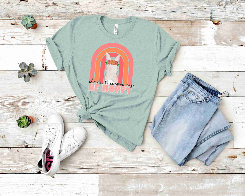 Don't Worry Be Hoppy Rainbow - Graphic Tee