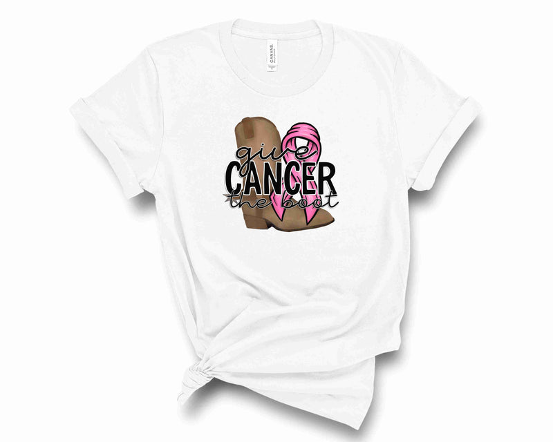 Give Cancer the Boot - Pink Ribbon - Graphic Tee