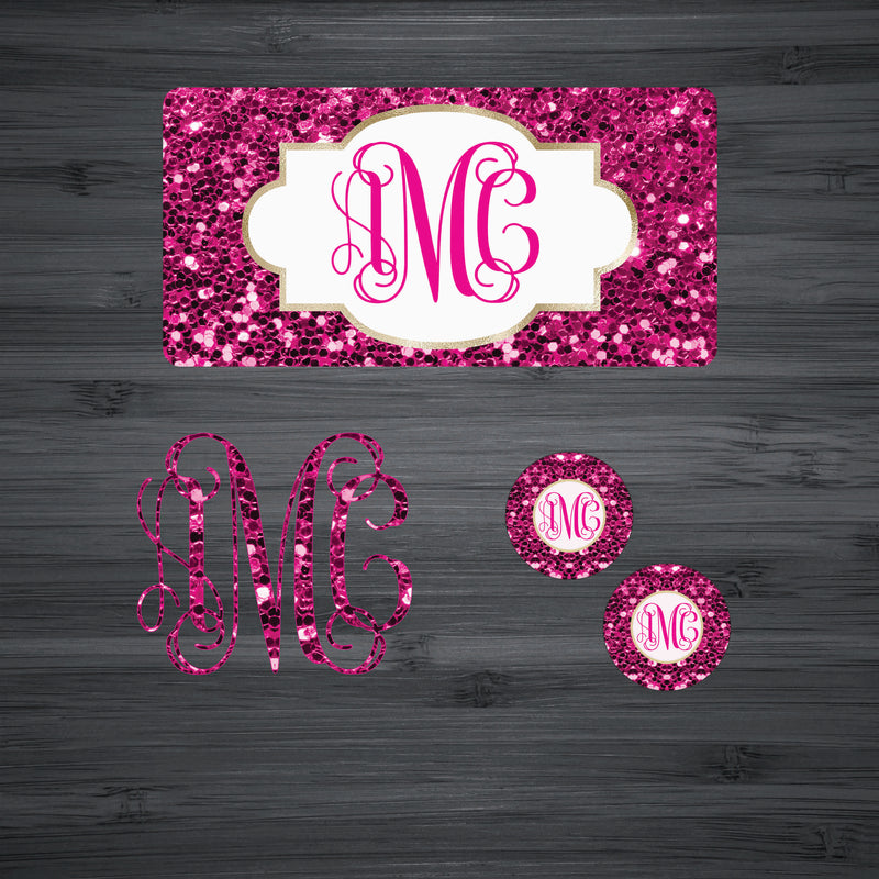 Glam Glitter Pink Car Kit