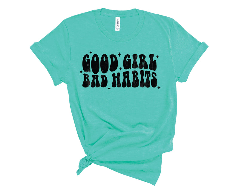 Good Girl Bad Habits Retro - Graphic Tee
