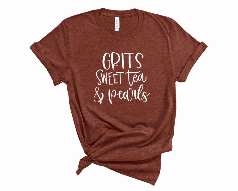 Grits Sweet Tea and Pearls  - Graphic Tee