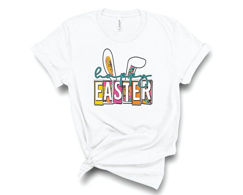 Happy Easter Ears Leopard Tie Dye - Graphic Tee