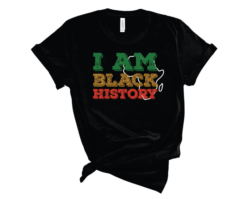 I Am Black History Africa Outline - Graphic Tee