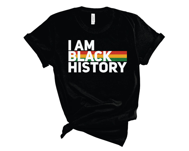 I Am Black History Stripes White - Graphic Tee