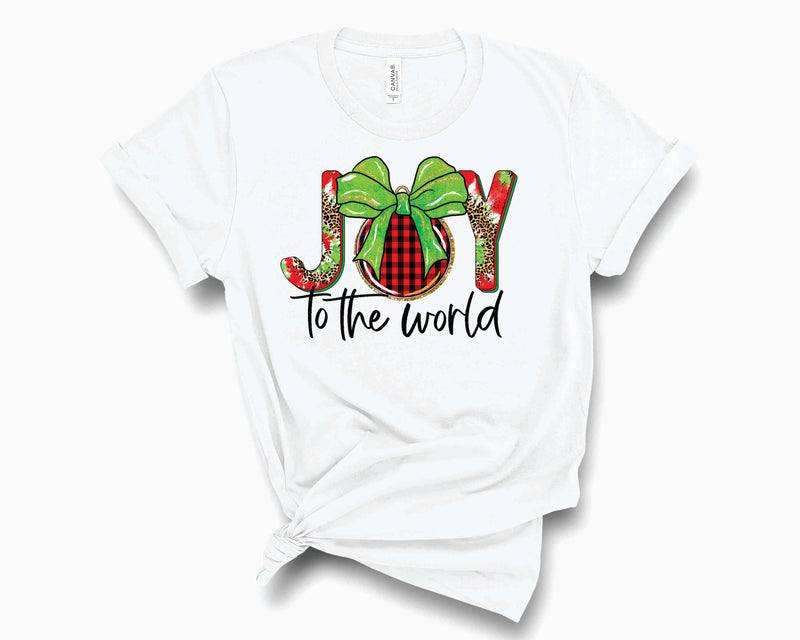 Joy To The World TieDye Leopard Plaid- Graphic Tee