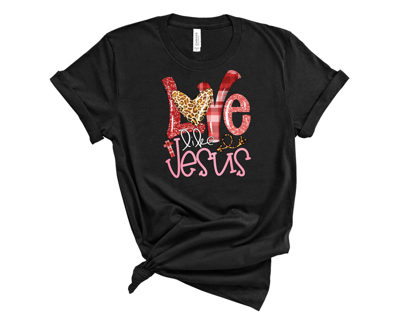 Love Like Jesus Red Leopard - Graphic Tee