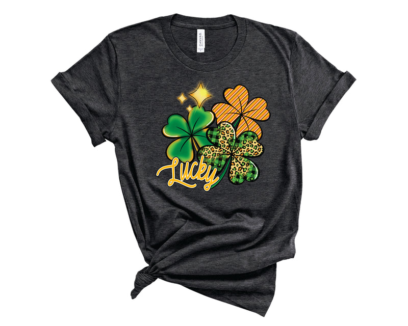 Lucky Leopard Plaid Clovers - Graphic Tee