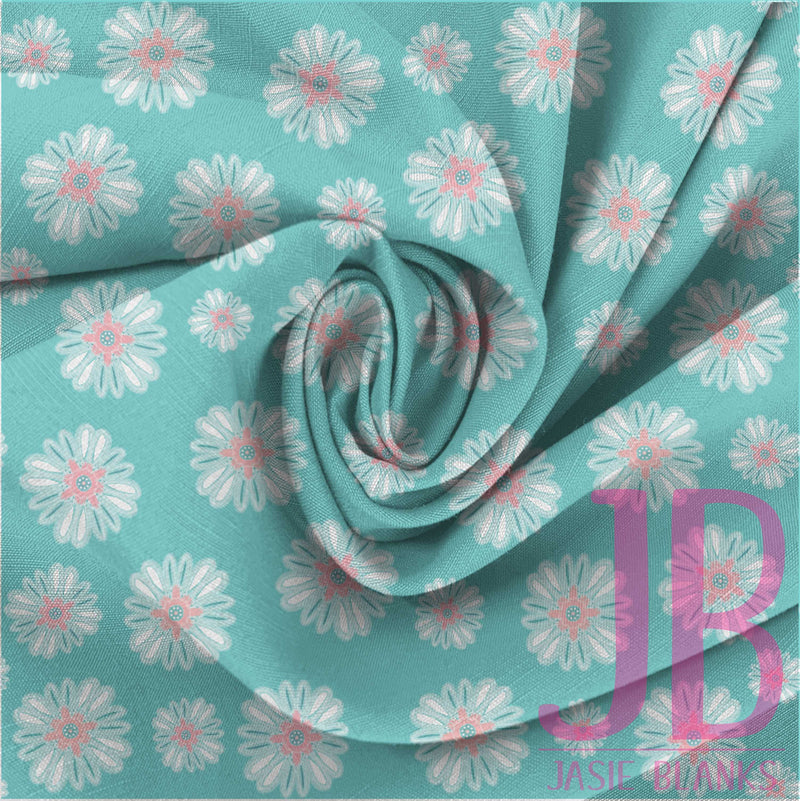 Mint-Pink Floral Fabric