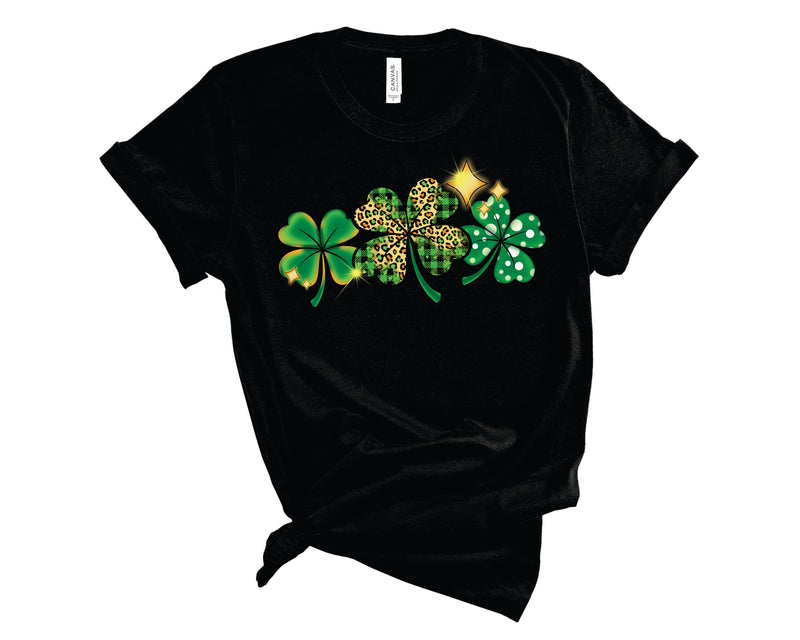 Mixed Pattern Clovers - Graphic Tee