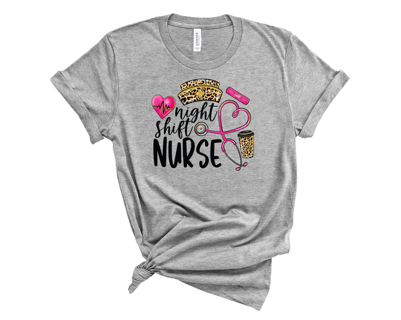 Night Shift Nurse Leopard  - Graphic Tee