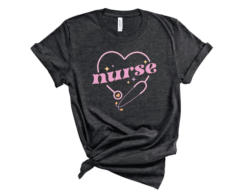 Nurse Heart Stethoscope - Graphic Tee