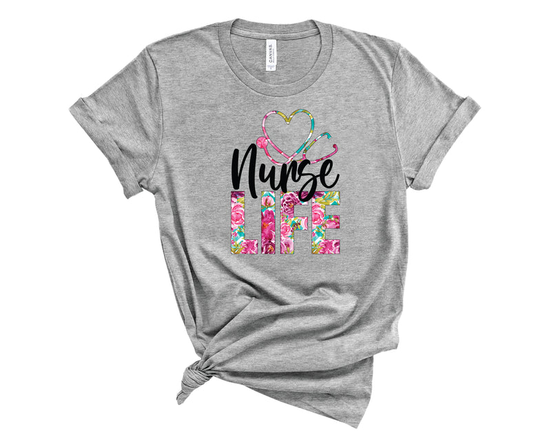 Nurse Life Floral - Graphic Tee