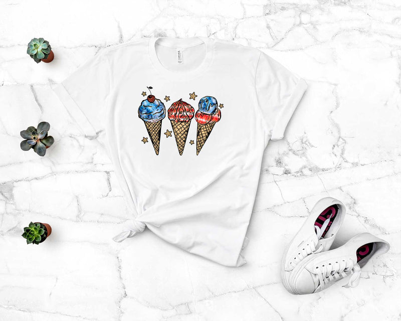 Patriotic Ice Cream Cones - Transfer