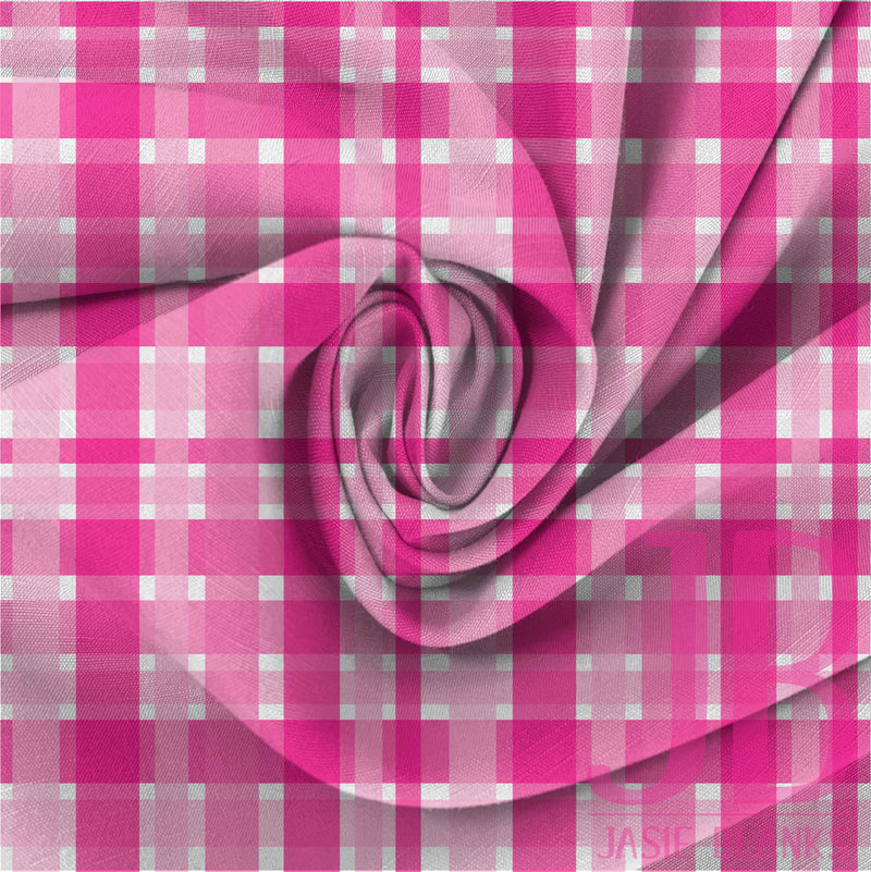 Pink Plaid Fabric