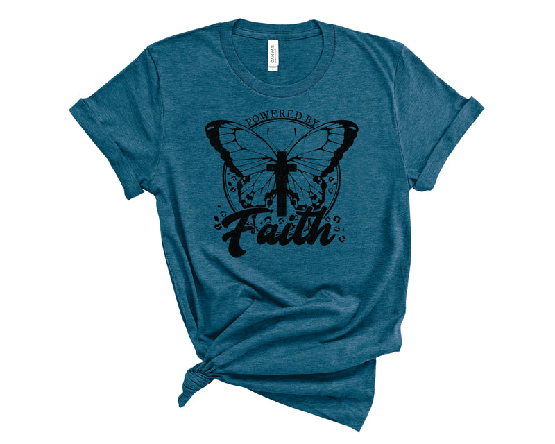 Powered By Faith Butterfly  - Graphic Tee
