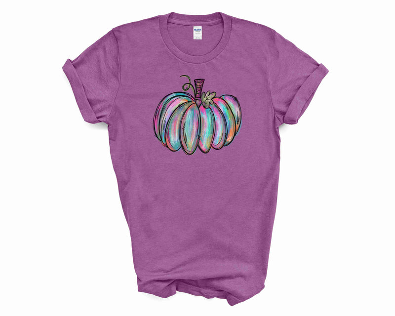 Rainbow Pumpkin Graphic Tee - Purple
