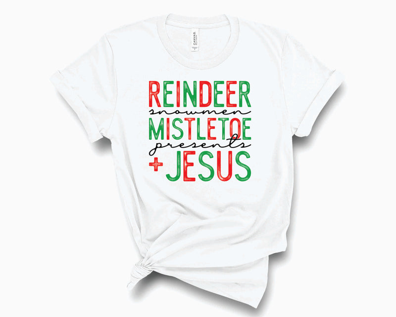 Reindeer Snowman Jesus- Graphic Tee