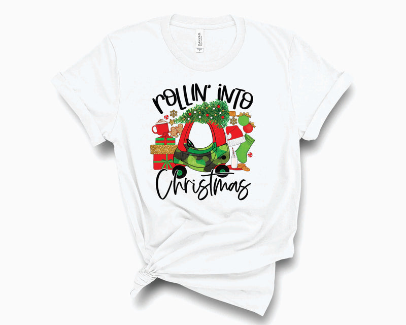 Rollin' Into Christmas Kids Car Camo- Graphic Tee