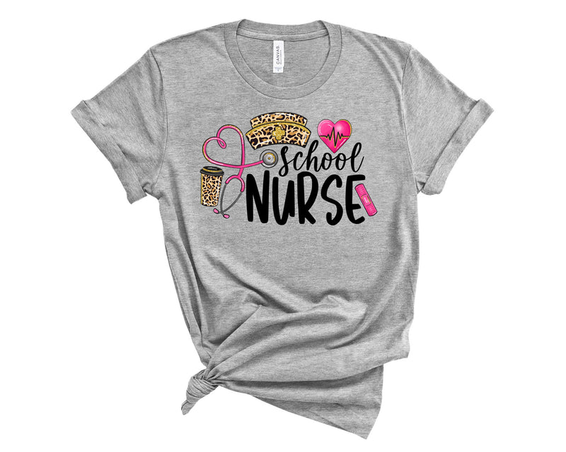 School Nurse Leopard - Graphic Tee