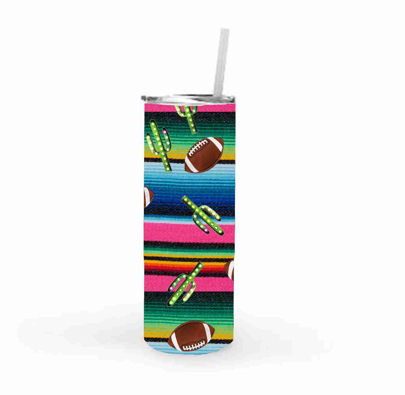 20 Skinny Sublimation Wrap- Serape Cactus & Football