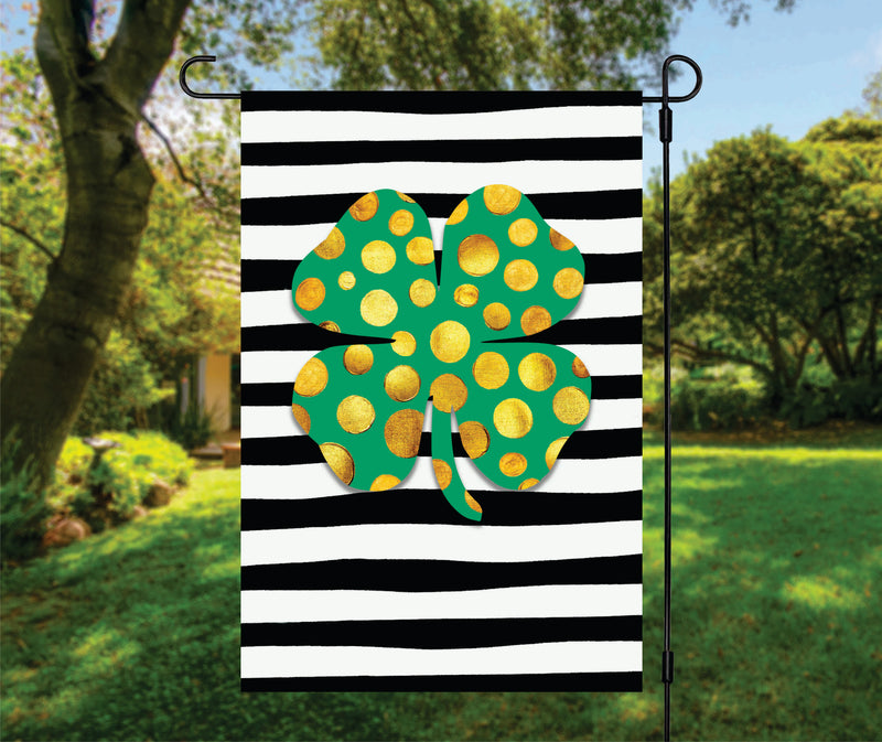 Garden Flag-  Shamrock with Stripes