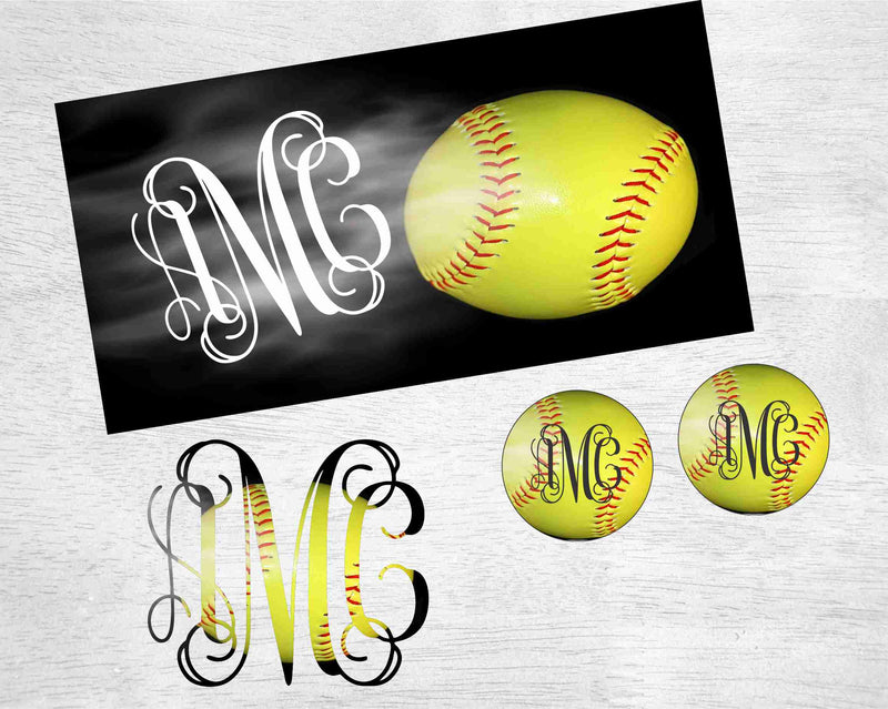 Softball with Black Background Car Kit