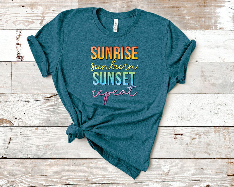 Sunrise Sunburn Sunset Repeat - Graphic Tee