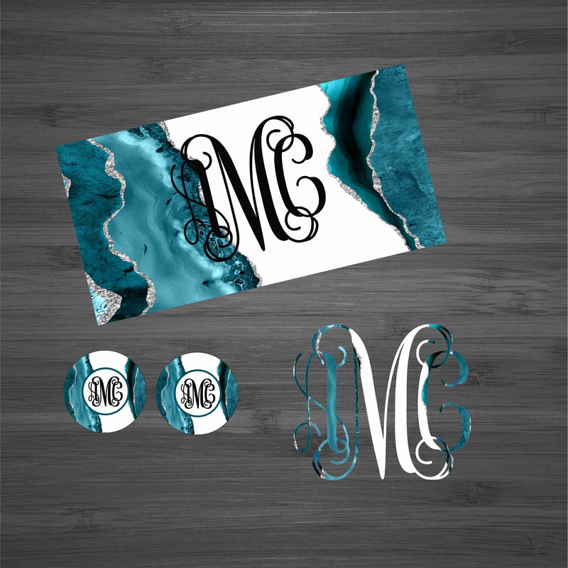 Teal & White Swirl Car Kit