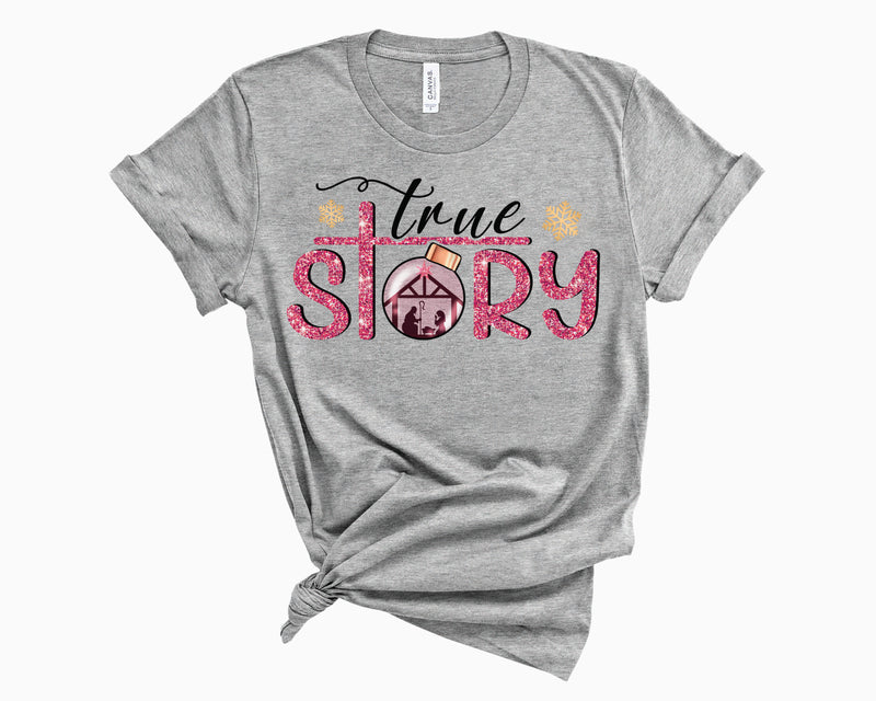 True Story Pink Glitter- Graphic Tee