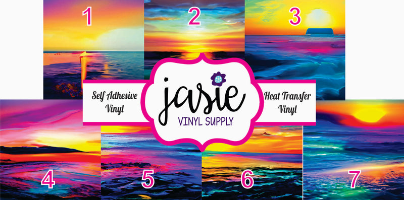 Colorful Beach Sunset Printed Vinyl