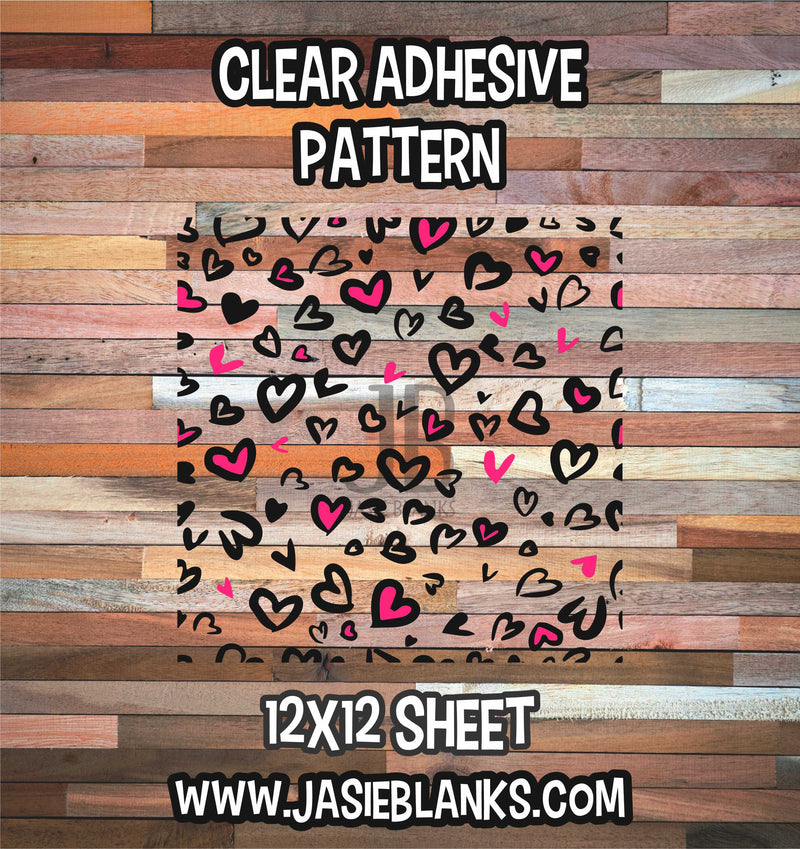 Clear Adhesive - Valentine Leopard