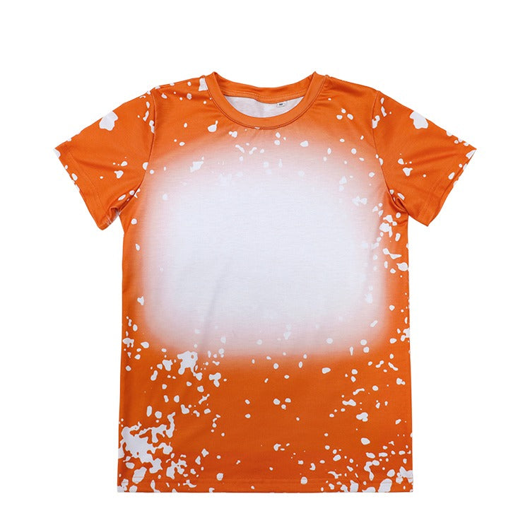 Polyester Bleach T-Shirt - Orange