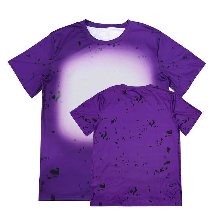 Polyester Bleach T-Shirt - Purple Splatter