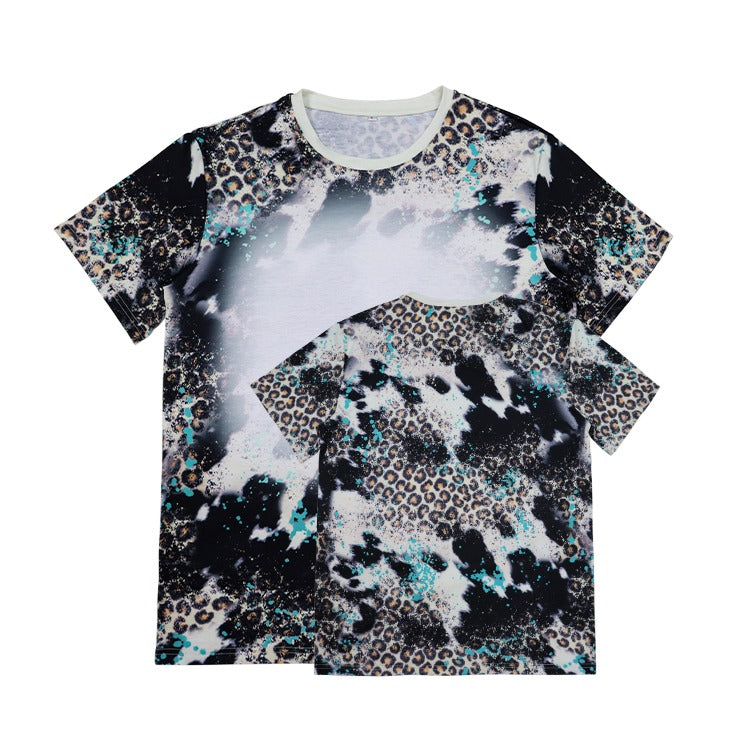 Polyester Bleach T-Shirt - Cow/Leopard