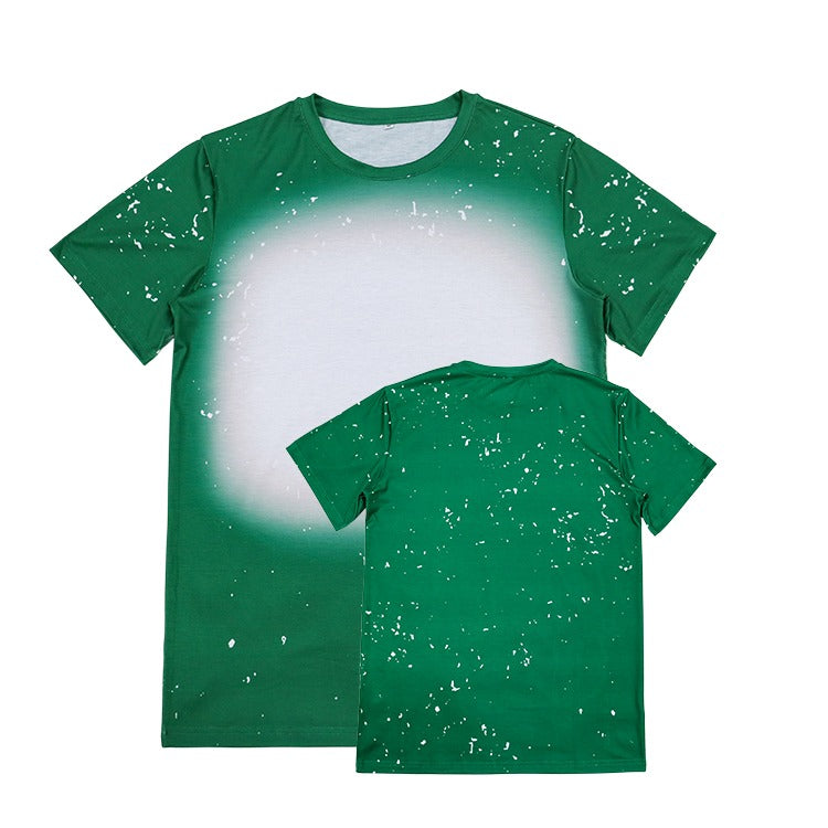 Polyester Bleach T-Shirt - Forest Green