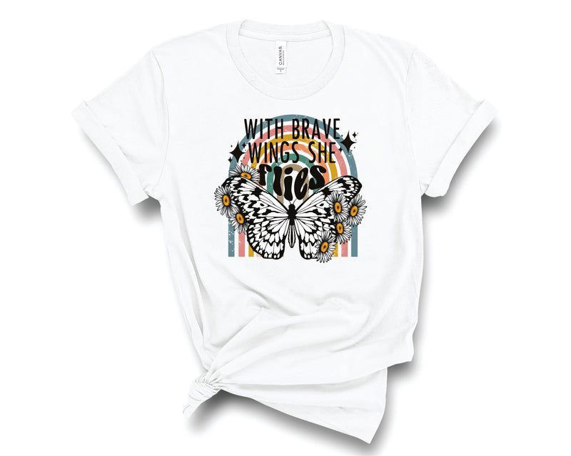 With Brave Wings She Flies - Graphic Tee